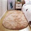 Highdi Tappeto Ovale Salotto Moderno Tappeto Shaggy a Pelo Lungo Tappetino Camera da Letto Soffice Antiscivolo Lavabile per Soggiorno Camera da Letto (Cachi,120x200cm)