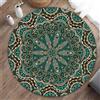 Highdi Tappeto Rotondo Salotto, Morbido Moderno Tappetini Stile Mandala Indiano Antiscivolo Tappeto per Bambini Cameretta Cucina Casa Zona Balcone Tappet Tavolino (verde,100cm)