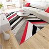 Mazovia Tappeto Salotto Moderne e Classico Pelo Corto - Tappeti Soggiorno Turchi Originali - Tappeti Camera da Letto - Tappeti Salotto Grandi Dimensioni - Grigio Rosso 200 x 200 cm