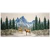 Floori Tappeto da Cucina Stile Tirolese con Cervi Montagna - Retro Antiscivolo - Lavabile in Lavatrice - Made in Italy (57x140 cm)