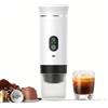 Generico Macchina Caffè Portatile Espresso 3-in-1 - Riscaldamento Acqua Automatico 5 Min, Batteria 7500mAh, 20 Bar Pressione - Compatibile con Capsule Grandi, Piccole e Caffè Macinato (Bianca)