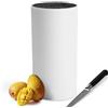 Cheerhom Ceppo Portacoltelli Senza Coltelli, Universale Ceppo Portacoltelli Bianco, Ceppo Portacoltelli Vuoto con Stecche Flessibili, Ceppo Coltelli da Cucina per 5-8 Coltellis, 22 x 11 x 11 cm