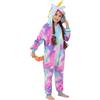 KAKU NANU Pigiama Intero Unicorno Bambina 2 a 10 Anni,Bambini con Cappuccio Flanella Unicorno Bambina Regalo