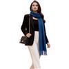 LA FERANI Sciarpa da Donna in Cashmere Autunno Inverno 185x65 Bianco Nero Pashmina Panno Lana Tinta Unita Regalo per Lei, Rosso Scuro (Azzurro)