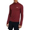 TCA Cloud Fleece 1/4 Zip Maglia Termica da Uomo a Collo Alto con Zip Tasche - Cabernet, L