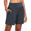baleaf Pantaloncini da Corsa Vita Alta Pantaloncini Sportivi Donna con Slip Interni Tasca Posteriore Cerniera