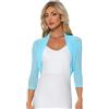 Allegra K Cardigan Donna Top con Bolero a Maniche Lunghe Semitrasparenti Elegante in Vintange