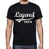 One in the City Uomo Maglietta Leggenda dal 1974 - Legend Since 1974 - 52 Anni Idea Regalo 52° Compleanno T-Shirt Anniversario Stampa Grafica Vintage Anno 1974 novità Nero Profondo 4XL