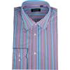 Coveri Camicia classica collo italiano in puro cotone fantasia a righe, Multicolore XXL