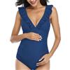 SJTJSPX Costume da bagno per gravidanza, costume da bagno intero con scollo a V, bikini premaman da donna, in gravidanza, monokini, regolabile, per spiaggia, piscina, doccia, abbigliamento premaman