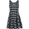 Black Premium by EMP Donna Abito Corto Nero a Fantasia a Quadri