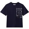 Calvin Klein T-Shirt Blu Notte con Logo per Bambini e Ragazzi (IT, età, 12 Anni, Regular, Bambino, Blu)