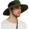 EINSKEY Cappello da Pesca Largo, Cappello Impermeabile Sole Uomo Donna | Protezione UV UPF 50+, sottogola e fascia antisudore, regolabile, pieghevole resistente per pesca, trekking,giardino,spiaggia
