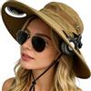 xowwyue Cappello da Trekking | Cappello a Tesa Larga Regolabile, a Secchiello con Ventola Integrata - per Campeggio Esterno, Spiaggia, Corsa, Viaggio, Vacanze Estate