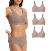 Risalti Reggiseno Senza Ferretto Spalla Larga 3 pz - Bralette Donna Senza Cuciture ed Etichette, Reggiseno Donna in Microfibra Elasticizzata, Brassiere, Top Morbido, Intimo - Made in Italy