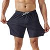 maamgic Pantaloncini da Bagno Uomo 4 Way Stretch per Vacanze estive Asciugatura Rapida Costume da Spiaggia Piscina Multicolori, Mini Logo Nero, L