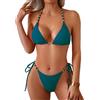 swimall, Set bikini a perizoma da donna, costume da bagno due pezzi sexy con triangolo, sgambatura alta e laccetti, stile brasiliano