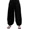SAVARI | Pantaloni a Sbuffo con Tasche | Modello Aladin | Harem | Stile Orientale, Ampio, Lungo e Confortevole | Ideale per Lo Yoga | Donne e Uomini | Grigio, Bianco, Vino, Nero, Blu Navy | S-3XL
