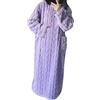 YOSUWOAI Camicia da notte da donna, a maniche lunghe, in pile, per il tempo libero, morbido, per la casa, Lilla, L