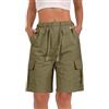 Generico Pantaloni da Lavoro Donna Multitasche Bermuda Estivi Cargo Pantaloncini Vita Elastica Leggeri Shorts Escursionismo Casual Esterno Pantaloni Corti per Viaggi Escursioni con 4 Tasche