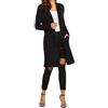 Newchoice Cardigan da donna casual leggero a maniche lunghe con drappo morbido aperto davanti autunno spolverini (S-3X) - Nero - XX-Large