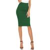 EXCHIC Donna Elegante Business Solido Elastico a Vita Alta Bodycon Midi Matita Gonna(XS, Verde Smeraldo)