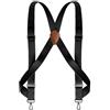 AHIOJEGX Bretelle Uomo Bretelle da camionista resistenti, larghe 3,5 cm, con retro a X, 2 ganci girevoli laterali regolabili(Black)