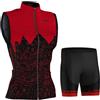 Mydawan Abbigliamento Ciclismo Donna Completo Bici MTB Estivo,Tuta Ciclista Maglietta Ciclo Senza Maniche Gilet e Pantaloncini Shorts Bike con 9D Gel Imbottiti,Maglia de Bicicletta Asciugatura Rapida|3,4XL