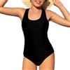 InfiniZer Costume da bagno intero per bambine e adolescenti, età 5-16 anni, Nero , 13-14 Anni
