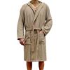 Karì Accappatoio Uomo con Cappuccio 100% Cotone, Accappatoio Salvaspazio da Viaggio Unisex Uomo Donna in Micro Spugna - Vari Colori Tinta Unita 3XL, 4XL, 5XL, 6XL (4XL, VISONE)