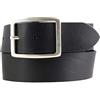 BELTINGER Cintura in pelle bovina pieno fiore con doppia fibbia 4,5 cm | Cintura in pelle da donna 45mm | Cintura in pelle larga | Nero 115cm