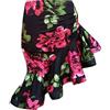 YAOTT Donna Gonna da Ballo Salsa Tango Gonne Aderente Irregolare con Coulisse Costume da Flamenco di Danza Latina Abbigliamento da Ballo Gonna Swing con Volant
