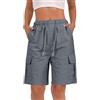 Generico Pantaloni da Lavoro Donna Multitasche Bermuda Estivi Cargo Pantaloncini Vita Elastica Leggeri Shorts Escursionismo Casual Esterno Pantaloni Corti per Viaggi Escursioni con 4 Tasche