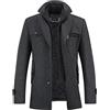 YOUTHUP Cappotto da Uomo in Lana Corto Invernale Spesso Cappotto Giacca Casual Regular Fit
