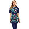 ShuoBeiter Costume da Bagno a Maniche Corte Costumi da Bagno modesti per Donna Rash Guard Tuta da Surf Costumi da Bagno Burkini