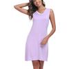 COLORFULLEAF Camicia da notte da donna, estiva, senza maniche, con scollo a V, in bambù, per dormire