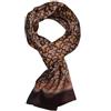 UK_Stone - Sciarpa da uomo 100% seta pura, motivo vintage classico, doppio strato stampato, Colore: marrone., One Size