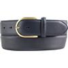 BELTINGER Cintura in denim di alta qualità in pelle bovina pieno fiore con fibbia dorata 4,0 cm | Cintura in pelle curva da donna 40mm | Cintura in jeans made in Italy | Navy 85cm