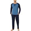 Aseniza Pigiama da Uomo Invernale, Pigiama a Maniche Lunghe in Cotone Semplice ed Elegante Pigiama Morbido Loungewear