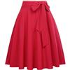 Belle Poque GF560 Gonna a Pieghe in Stile Swing Anni '50, con Tasche Elegante Cocktail Rosso (561-14). S