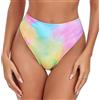 RELLECIGA Moda Mare Donna Slip Bikini a Vita Alta Tanga Thong Bottom Splash M