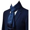 UK_Stone Sciarpa da uomo in 100% pura seta, motivo vintage a pois, doppio strato, modello #1 blu scuro, taglia unica