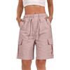 Generico Pantaloni da Lavoro Donna Multitasche Bermuda Estivi Cargo Pantaloncini Vita Elastica Leggeri Shorts Escursionismo Casual Esterno Pantaloni Corti per Viaggi Escursioni con 4 Tasche