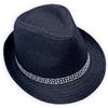 Luna Roy Cappello Fedora Stile Panama, Borsalino con Nastro Decorativo, Cappello Estivo Moderno, Casual., Nero , 57