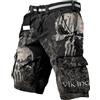 Generic Pantaloncini uomo vichingo teschio estate stampa 3D grafica fresca pantaloni mare escursionismo cargo(CM-Skull Patterns-4,L)