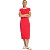 adidas Abito slim da donna con 3 strisce, rosso., M