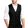 mintgreen Gilet Uomo Tuta Formale Singola Fila Stretta Taglio Monocolore Gilet Da Sposa, Nero , XS