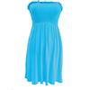 SXME MIGHT SAY Top da donna con spalle scoperte, elasticizzato, tinta unita/stampato, senza spalline a fascia BoobTube, taglie forti, Turchese, 40-58