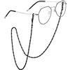 FOCALOOK Catena Occhiali Donna in Acciaio Inossidabile colore Argento/Placcato Nero/Placcato Oro Catenella per Occhiali Confezione Regalo