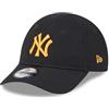 New Era York Yankees MLB Basecap für Babys Schwarz Orange 9Forty Gummizug NY Mädchen Junge Säugling - Infant